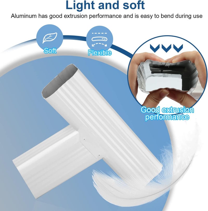 VYH Gutter Downspout Y Connector 2x3 Standard Left High Gloss White - Image 4